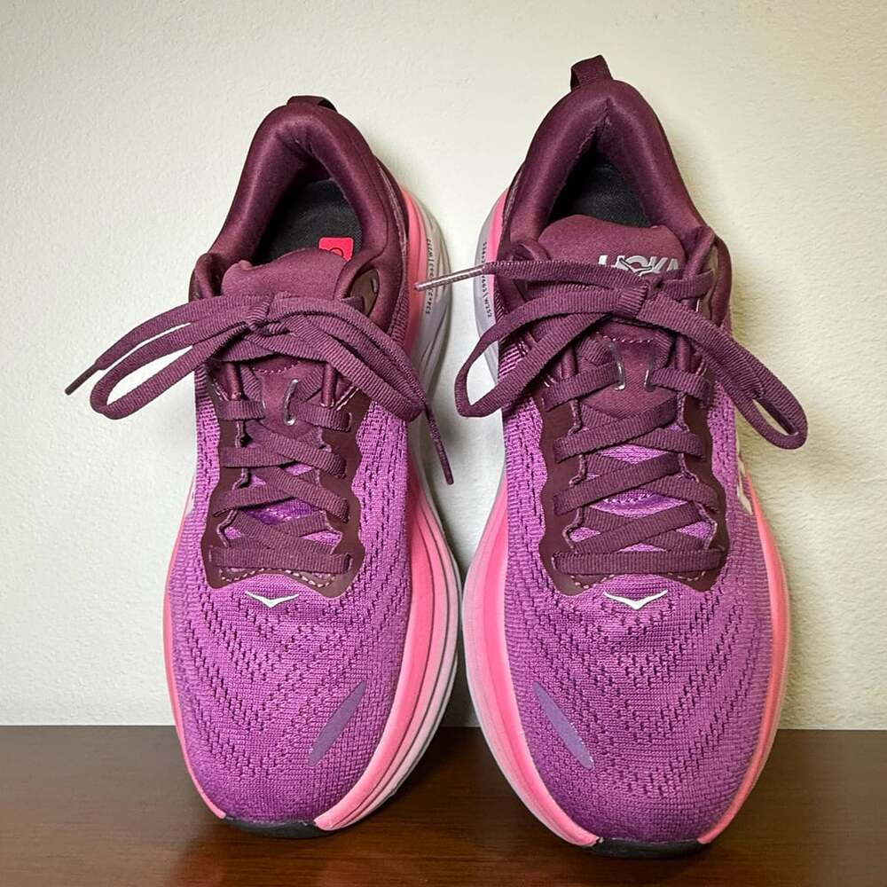 Hoka One One Women's Bondi 8 Running Shoes Beautyberry Grape Wine Size 7.5B - Picture 7 of 12